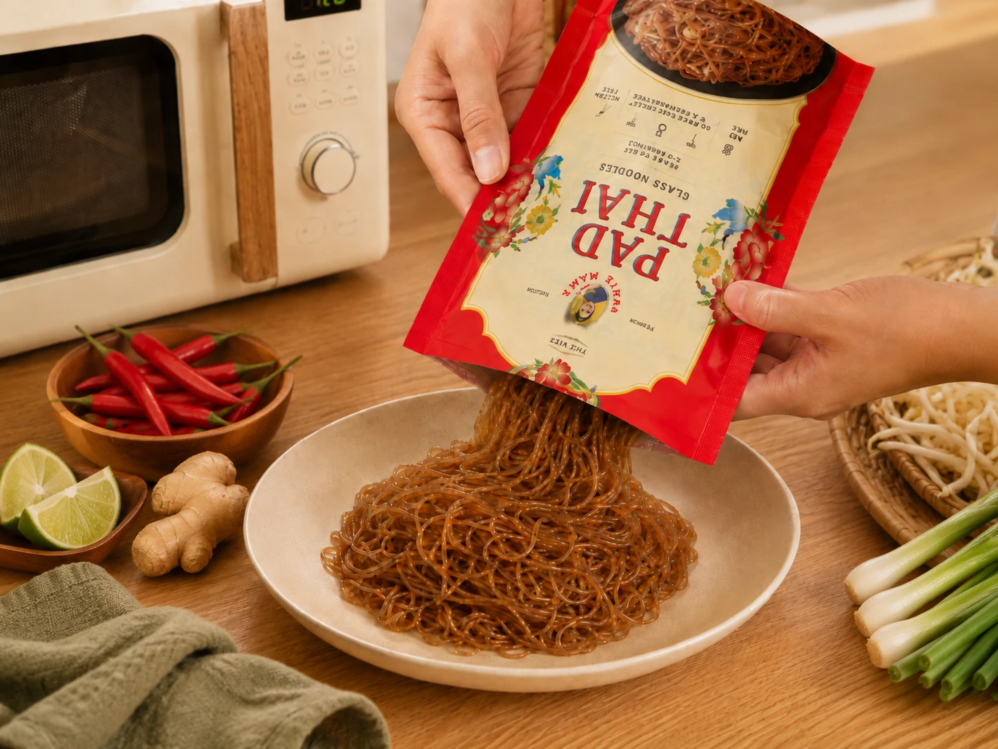 Open the Pad Thai pouch