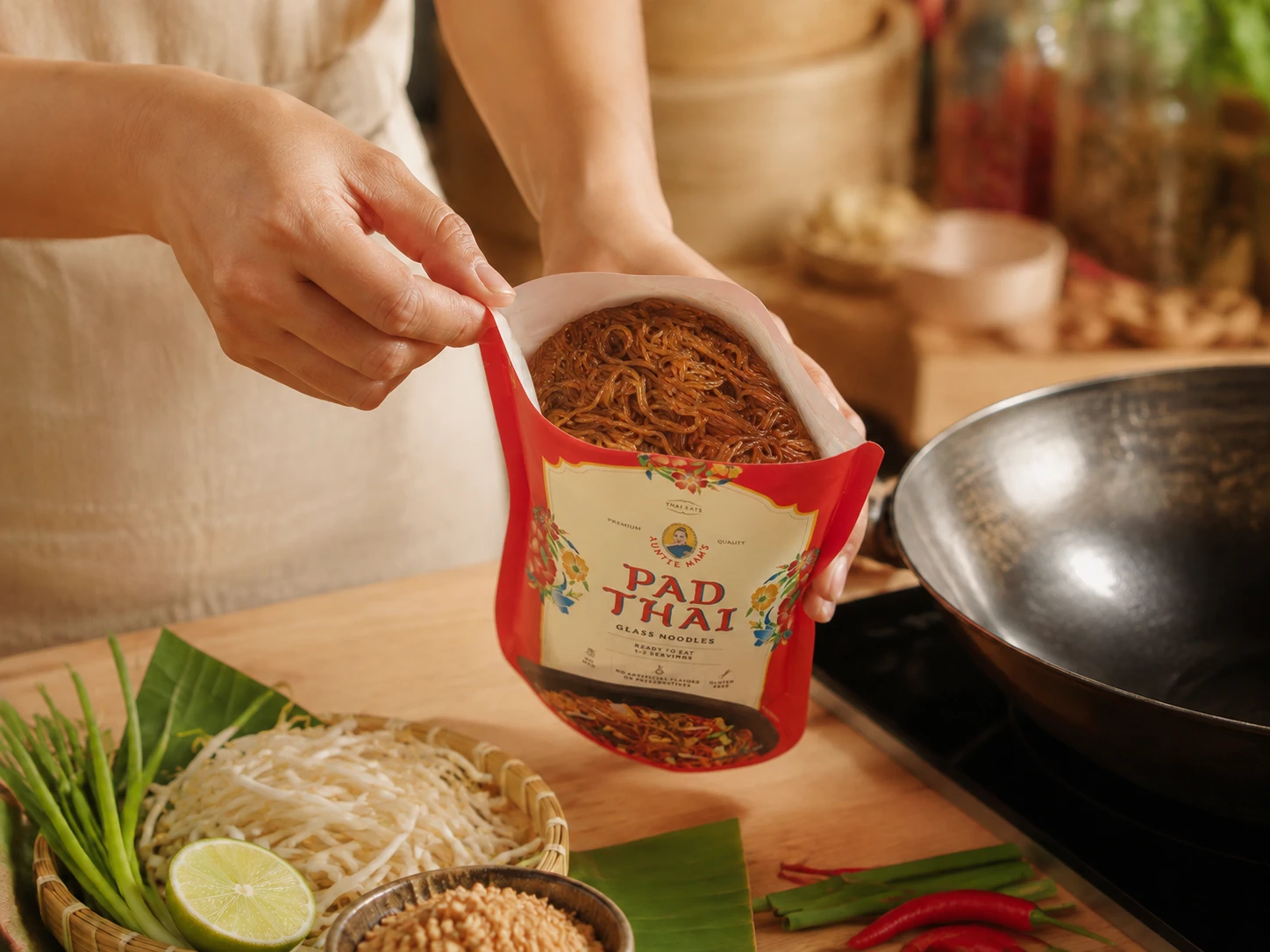 Open the Pad Thai pouch
